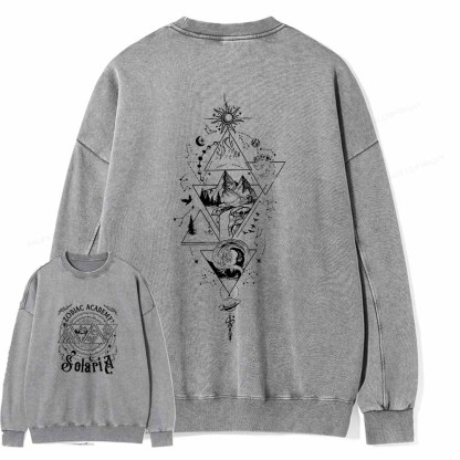 Pagewings Zodiac Academy Graphic Tee - Astrology Unisex Washed Sweatshirt