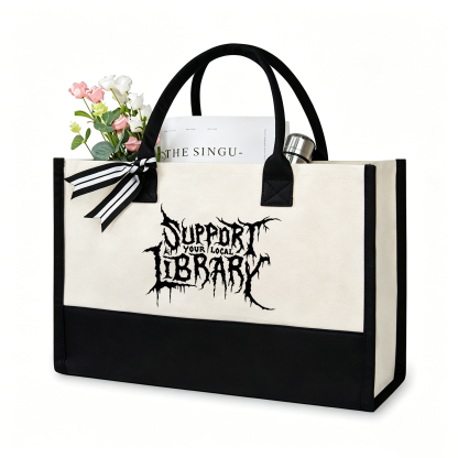 Pagewings Support Your Local Library11432 Large Tote Bag