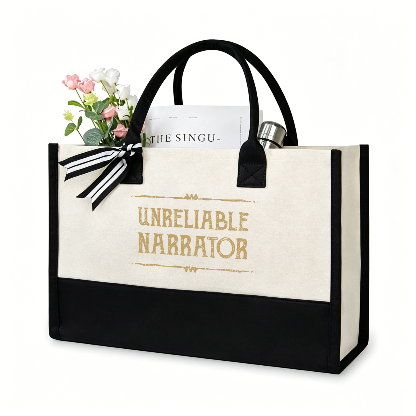 Pagewings Unreliable Narrator Large Tote Bag