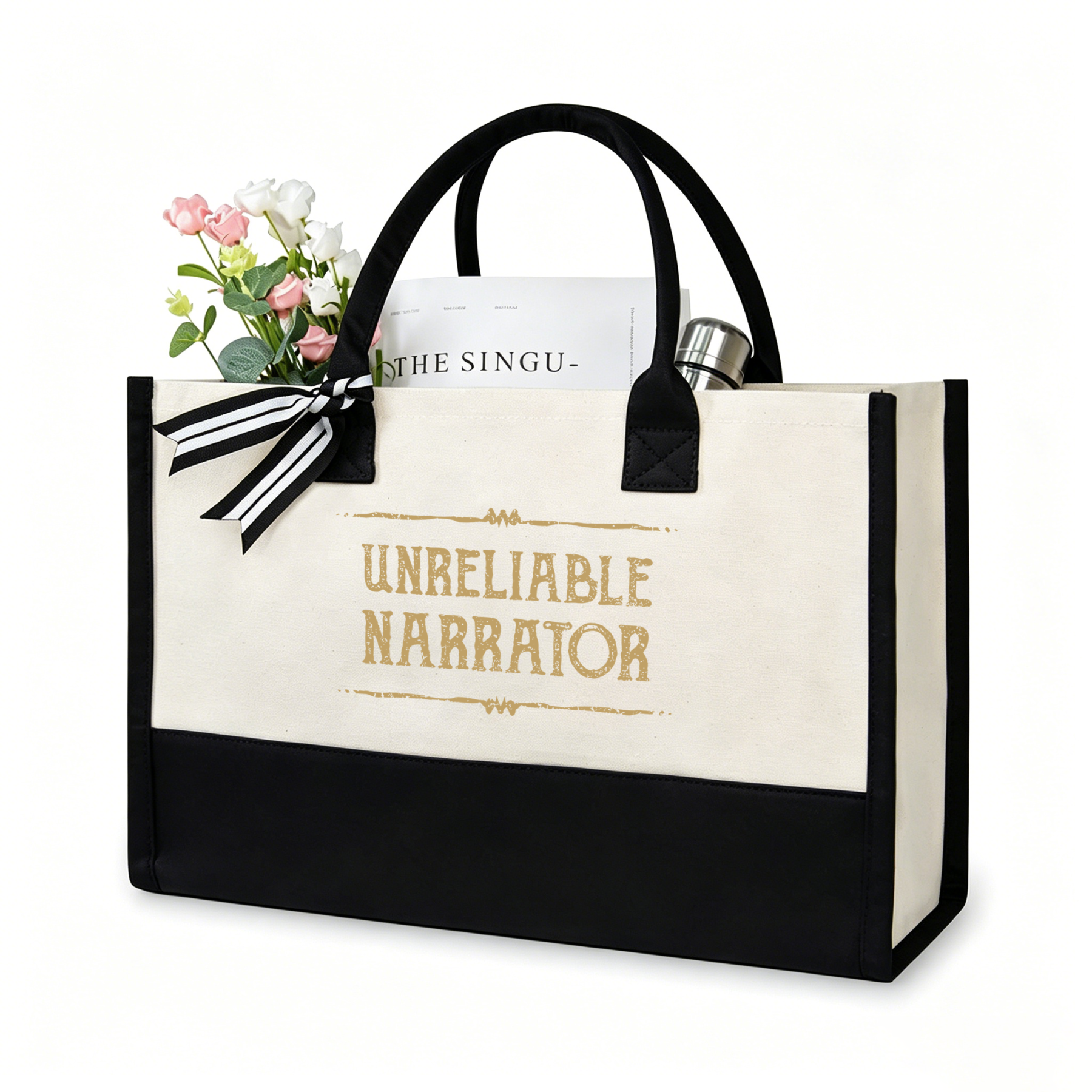 Pagewings Unreliable Narrator Large Tote Bag