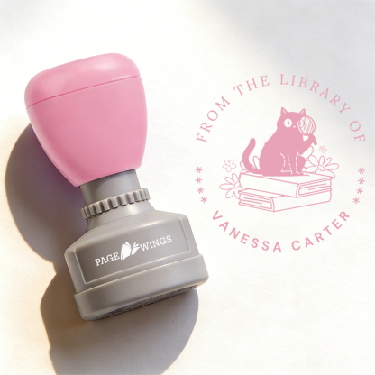 Pagewings Personalized Name Library Stamp