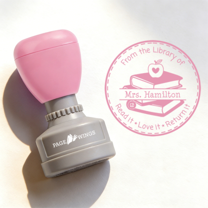 Pagewings Personalized Name Library   Stamp