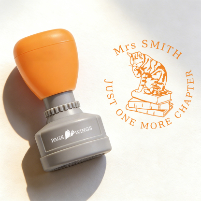 Pagewings Personalized Just One More Chapter Stamp