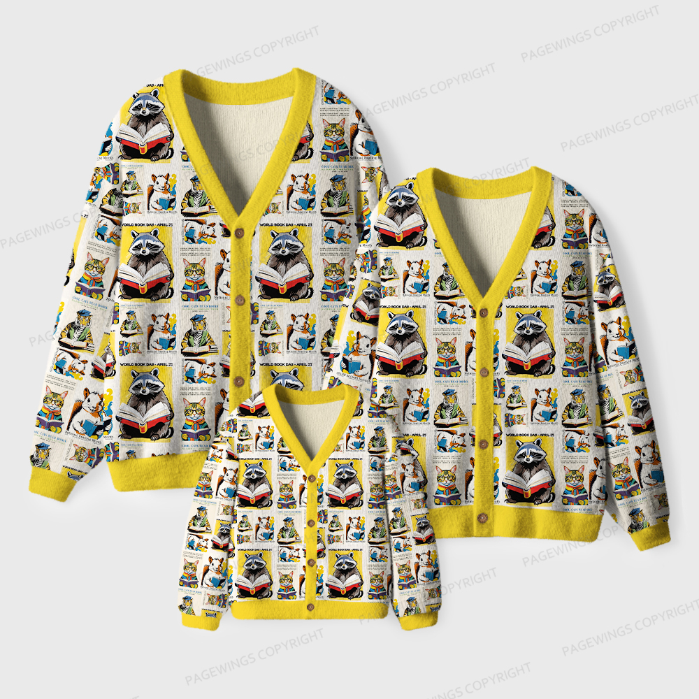 Pagewings World Book Day Unisex Ugly Cardigan Sweaters