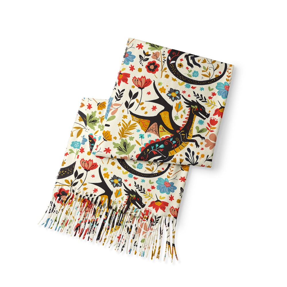 Pagewings Fantasy Bookish Long Fringe Scarf