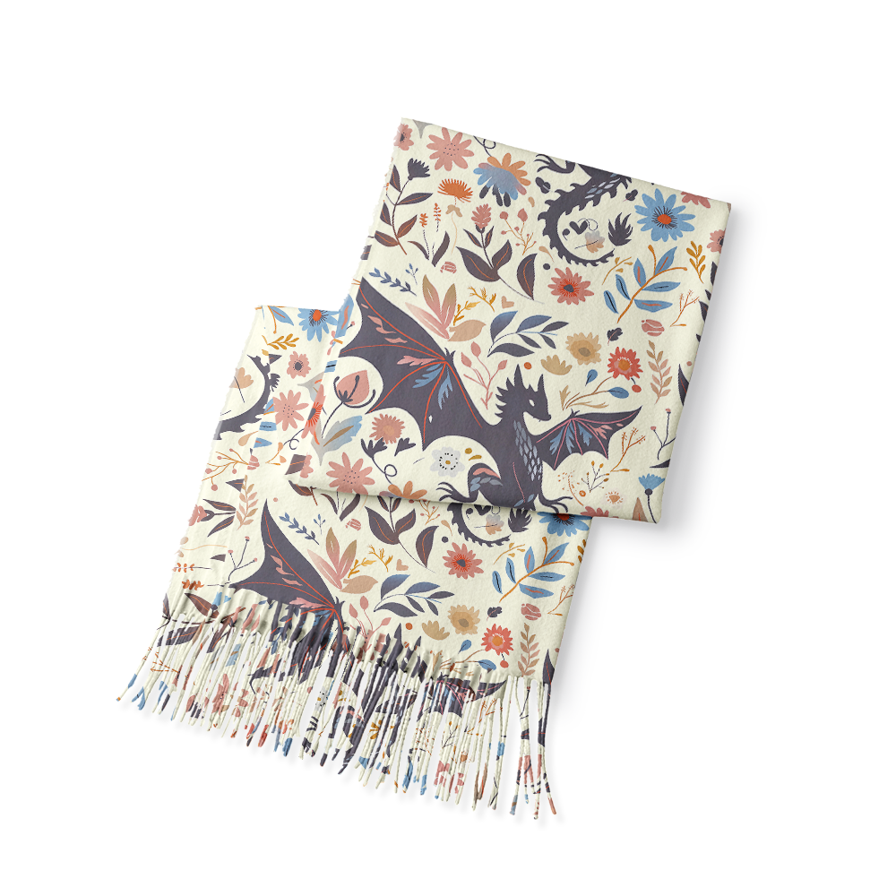 Pagewings Fantasy Bookish Long Fringe Scarf