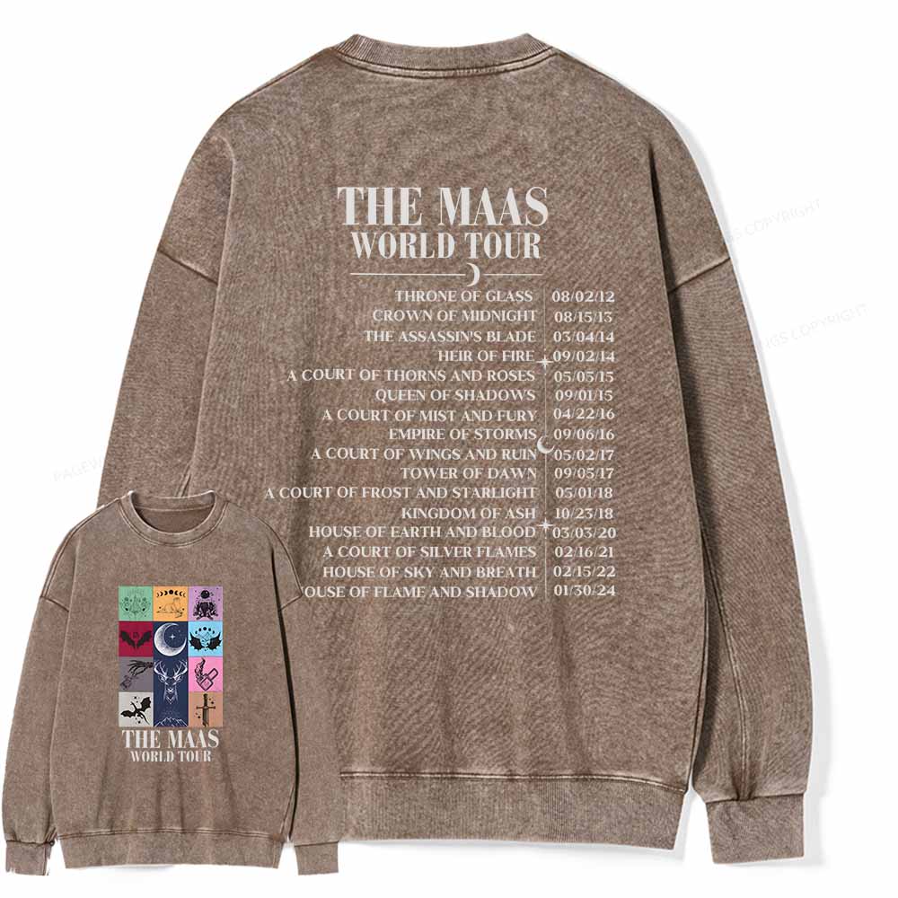 Pagewings Sarah J. Maas World Tour Comfort Colors tee Unisex Washed Sweatshirt