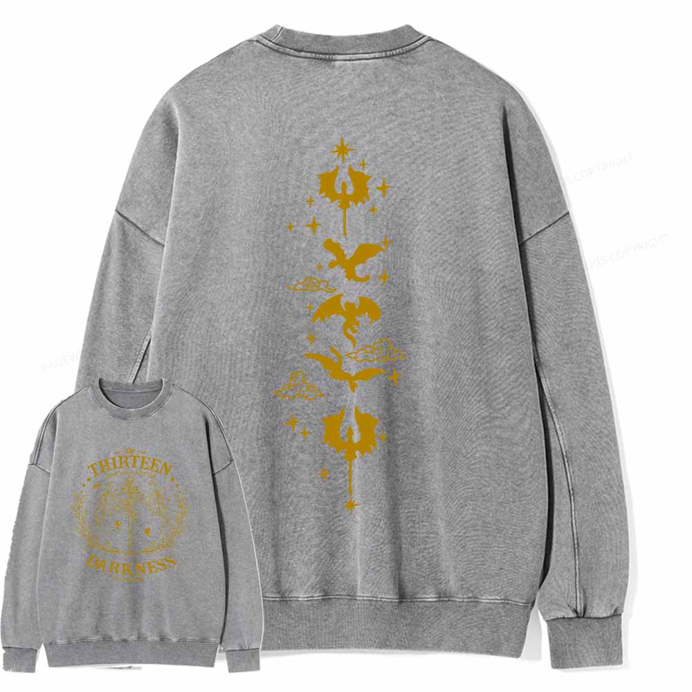 Pagewings The Thirteen Throne Of Glass Embroidered Unisex Washed Sweatshirt