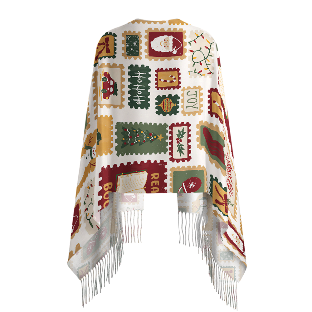 Pagewings Christmas Book Long Fringe Scarf 