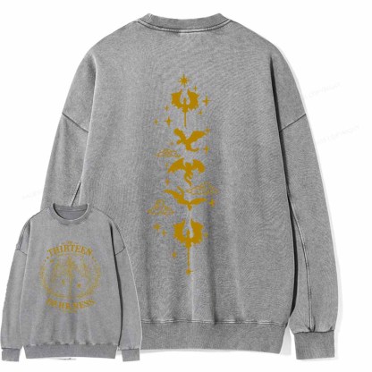 Pagewings The Thirteen Throne Of Glass Embroidered Unisex Washed Sweatshirt