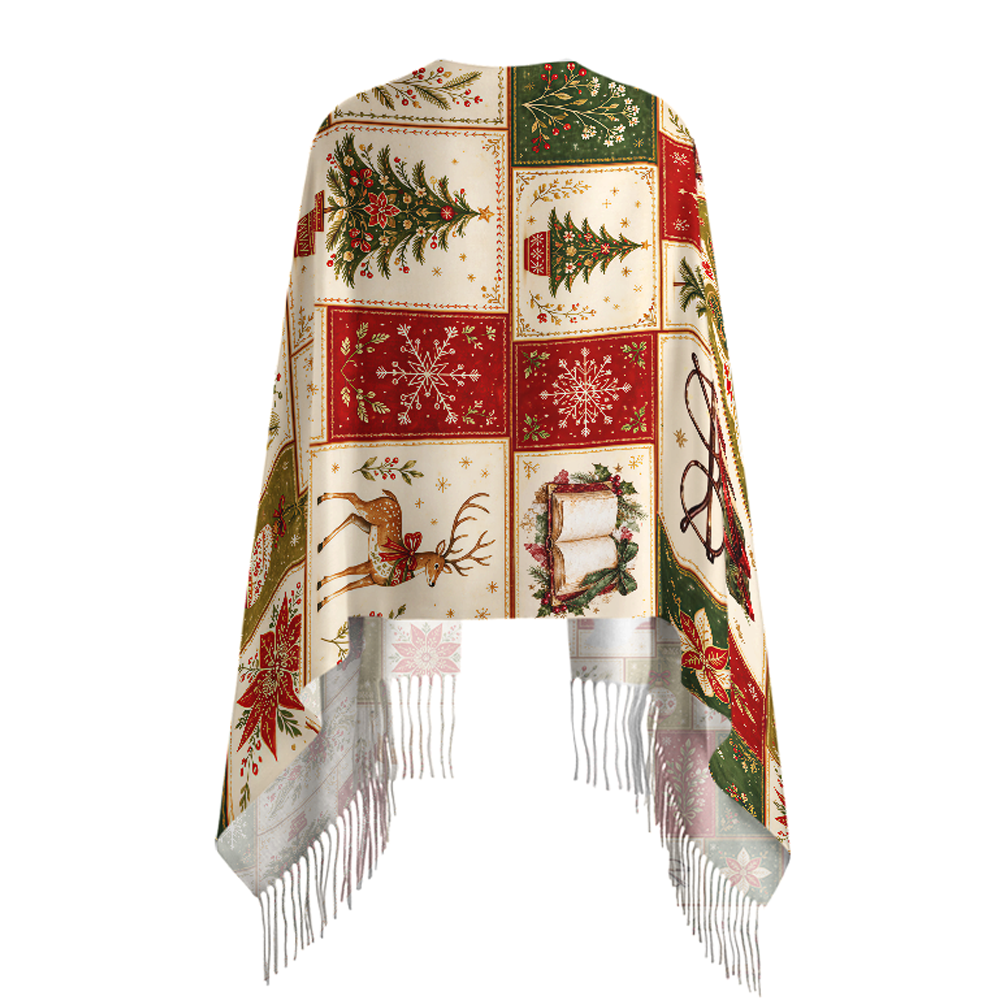 Pagewings Christmas Book Long Fringe Scarf 
