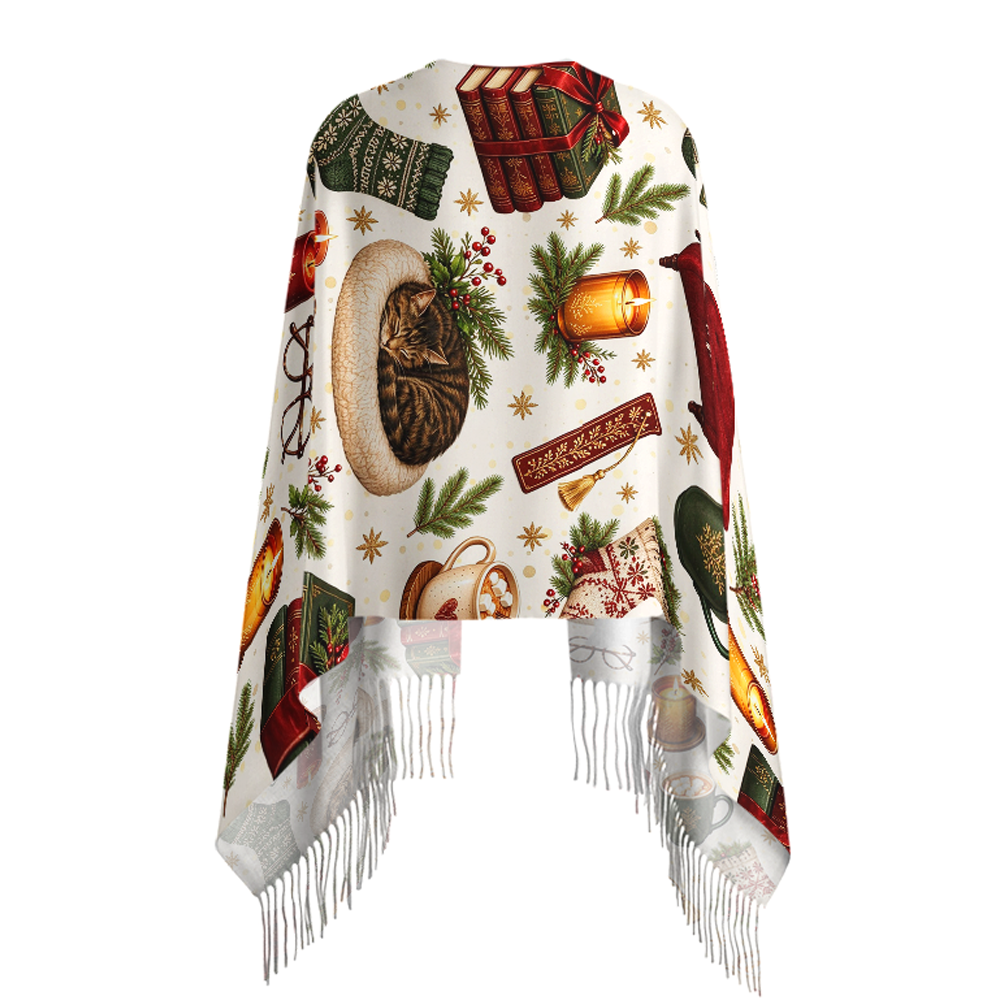 Pagewings Christmas Reading Long Fringe Scarf 