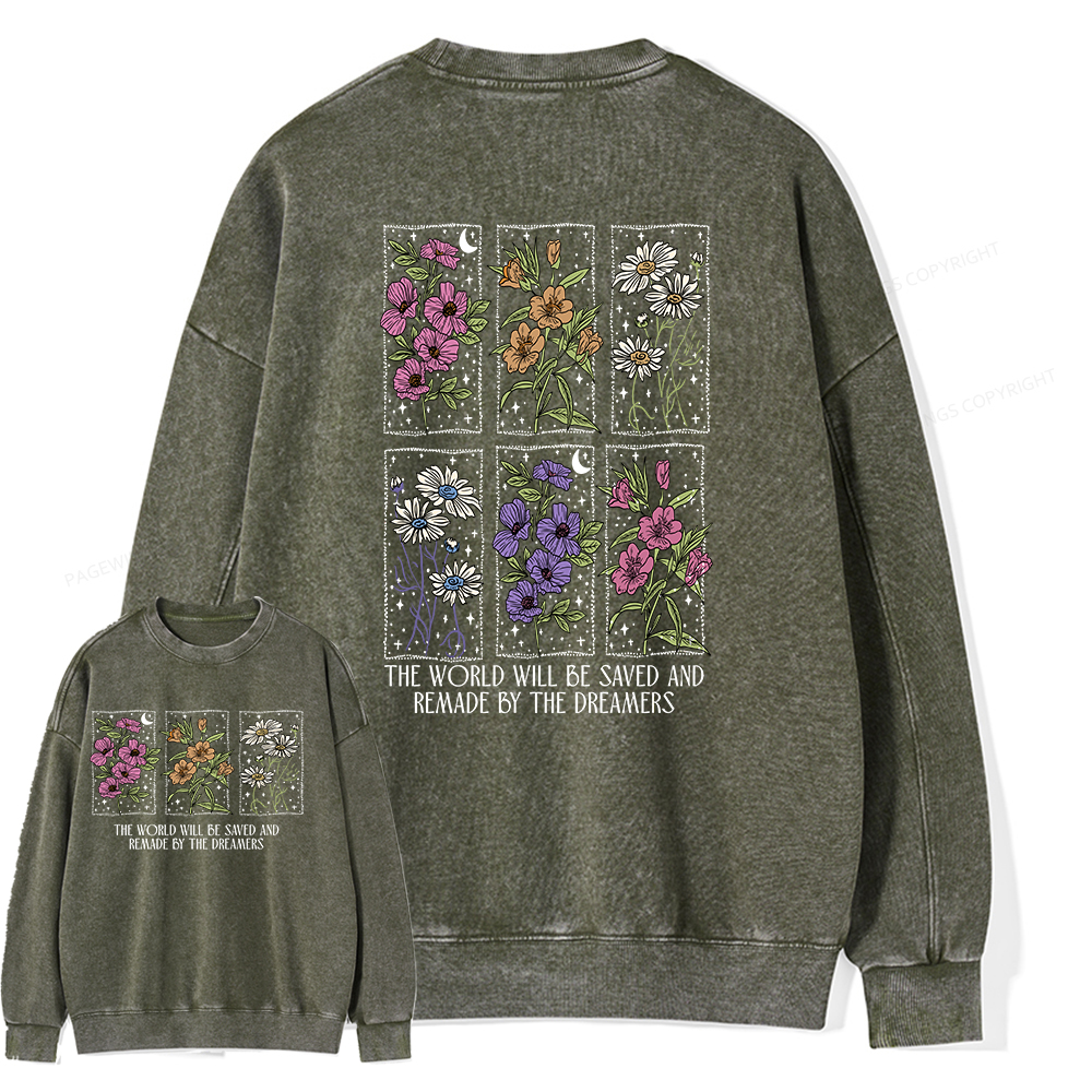 Pagewings The World Will Be Saved And Remade Unisex Washed Sweatshirt