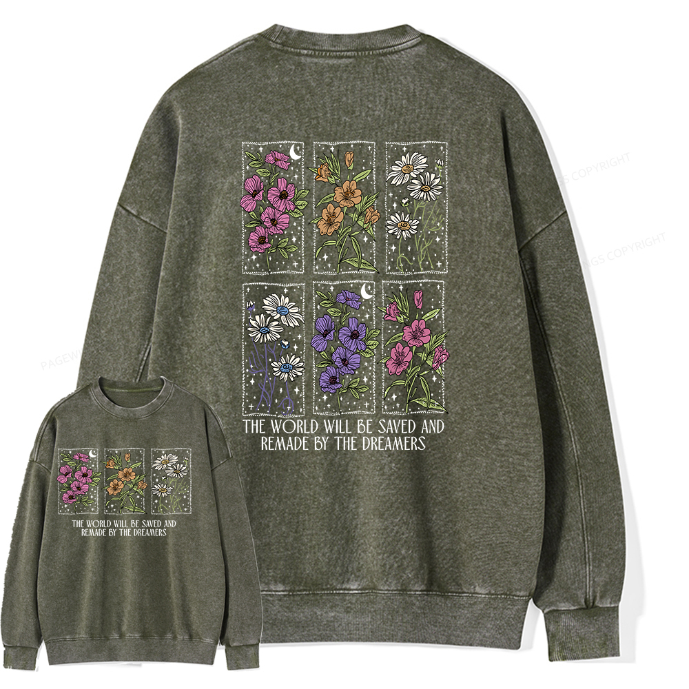 Pagewings The World Will Be Saved And Remade Unisex Washed Sweatshirt