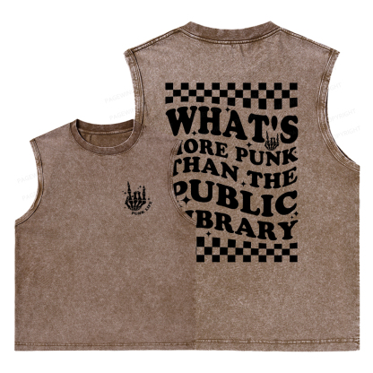 Pagewings punk the public library Unisex Washed Tank Top