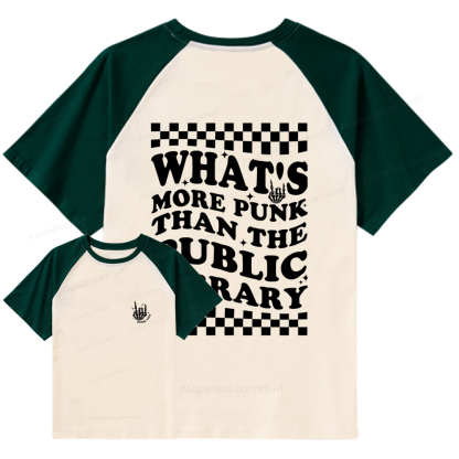Pagewings punk the public library Raglan T-shirt