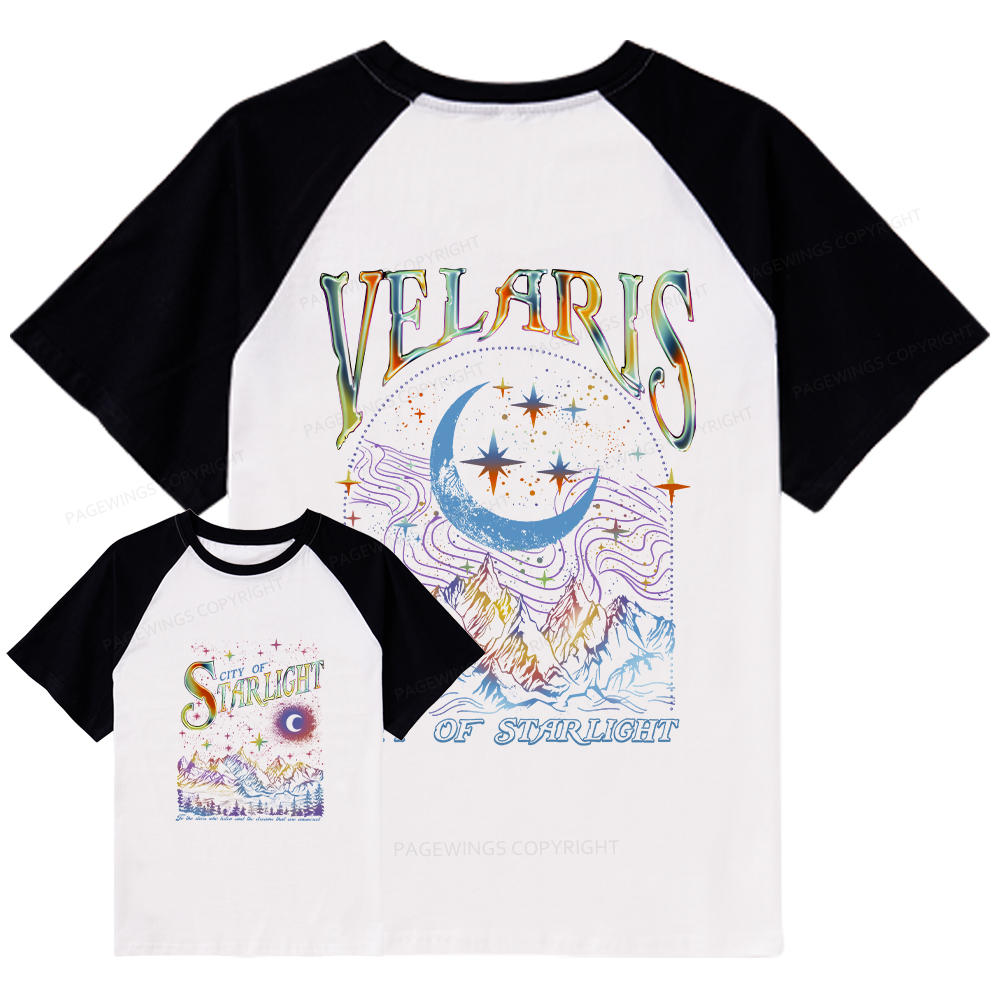 Pagewings Velaris City Of Starlight ACOTAR Two-Sided Raglan T-shirt