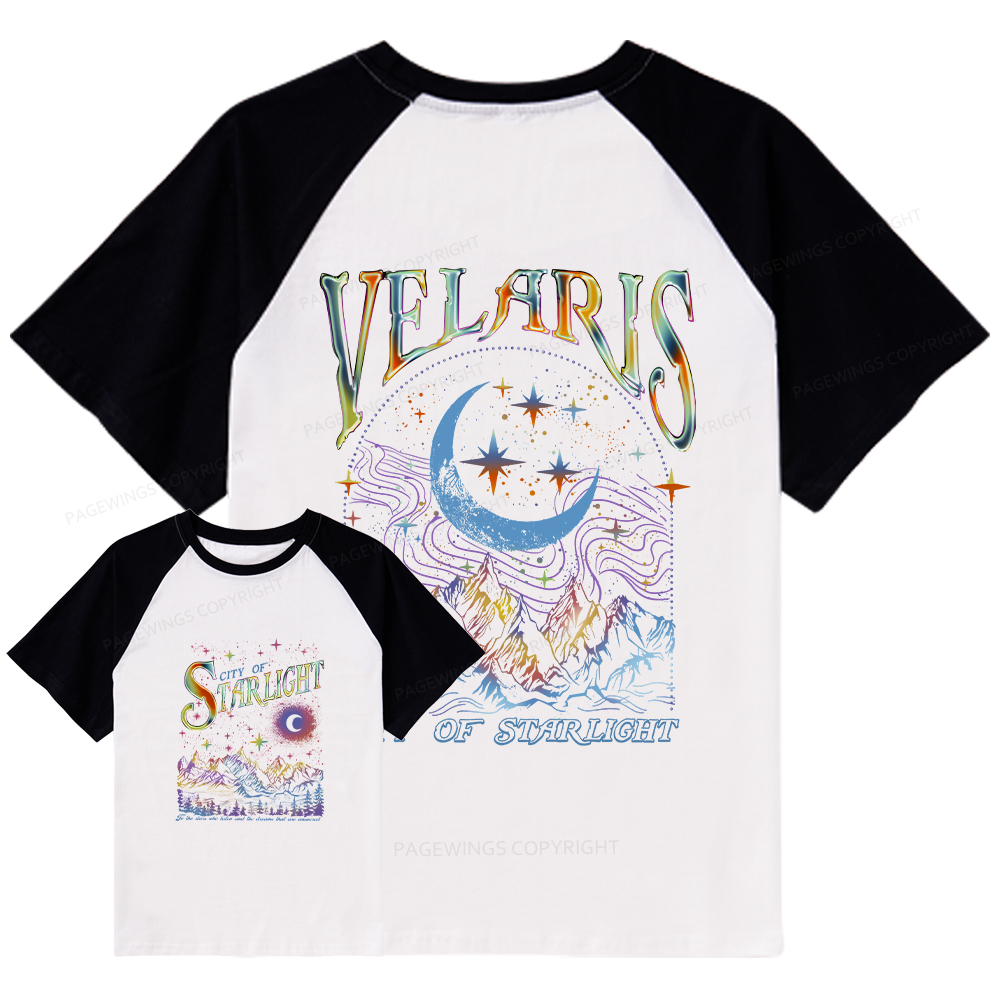 Pagewings Velaris City Of Starlight ACOTAR Two-Sided Raglan T-shirt