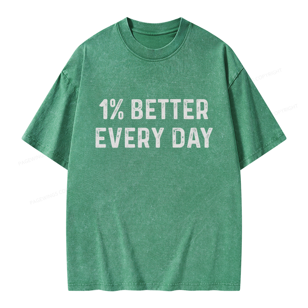 Pagewings 1% Better Every Day Unisex Washed T-shirt
