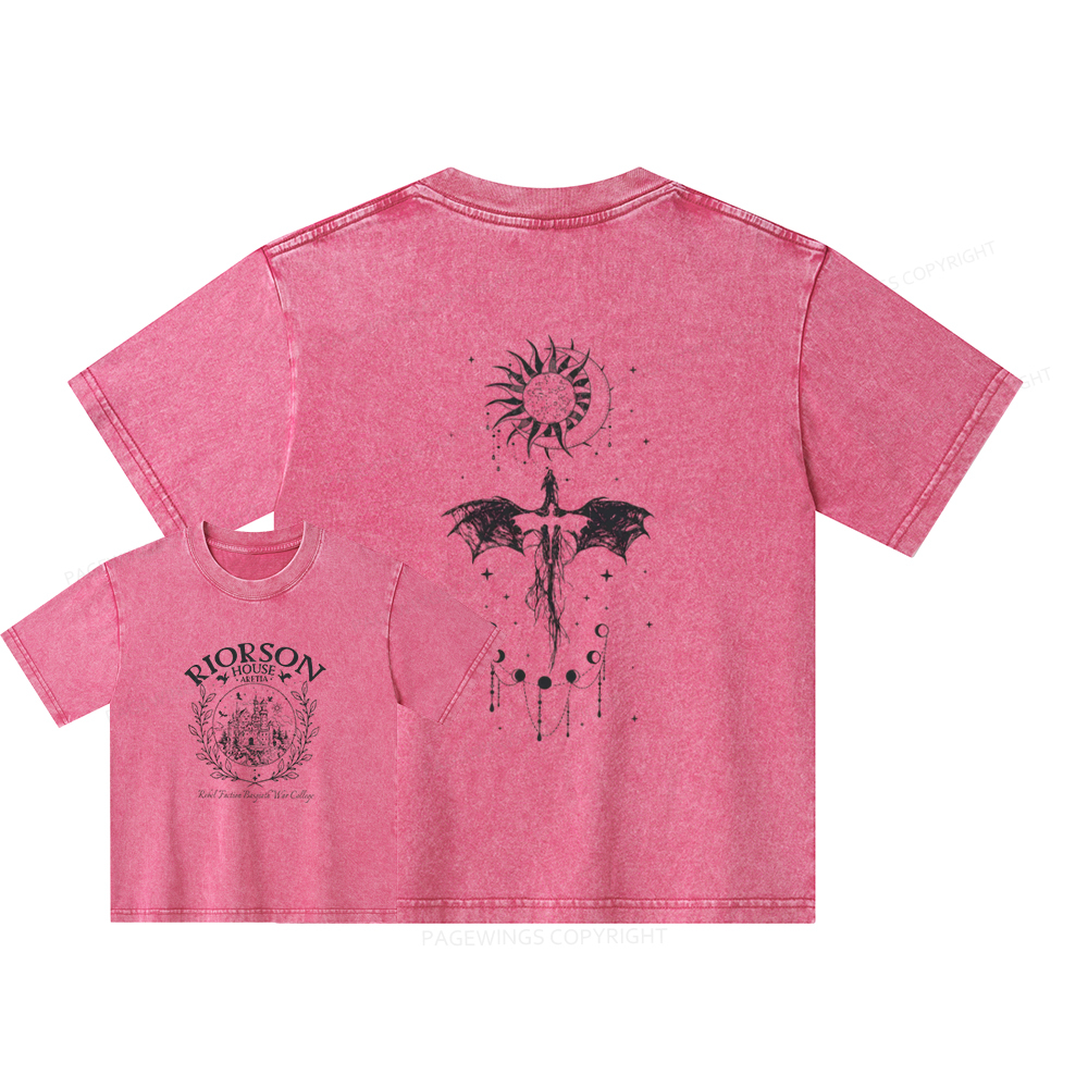 Pagewings Fourth Wing Unisex Kids Washed T-shirt