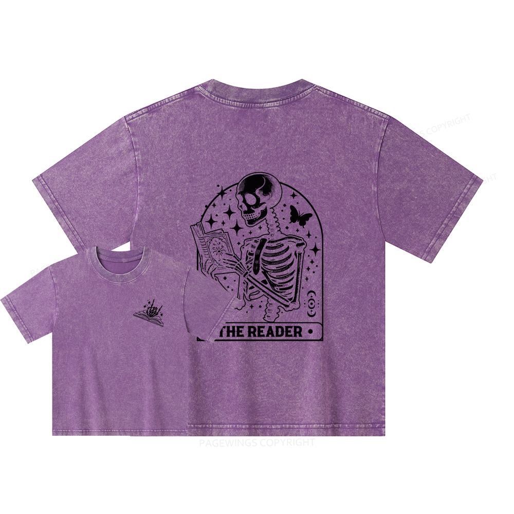 Pagewings The Reader Tarot Card Shirt Unisex Kids Washed T-shirt