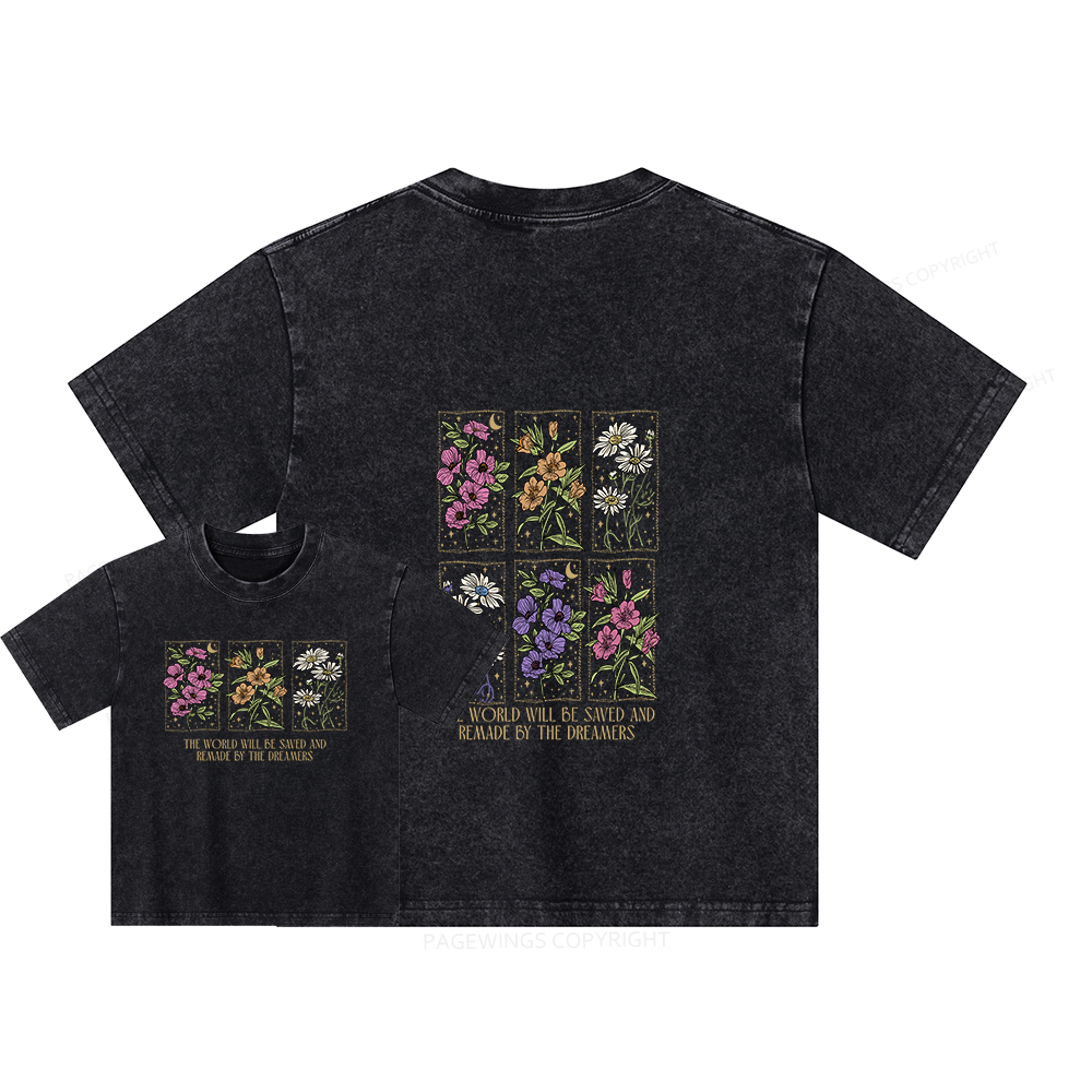 Pagewings The World Will Be Saved And Remade Unisex Kids Washed T-shirt