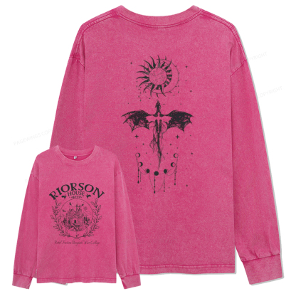 pagewings Fourth Wing Unisex Washed Long Sleeve T-shirt