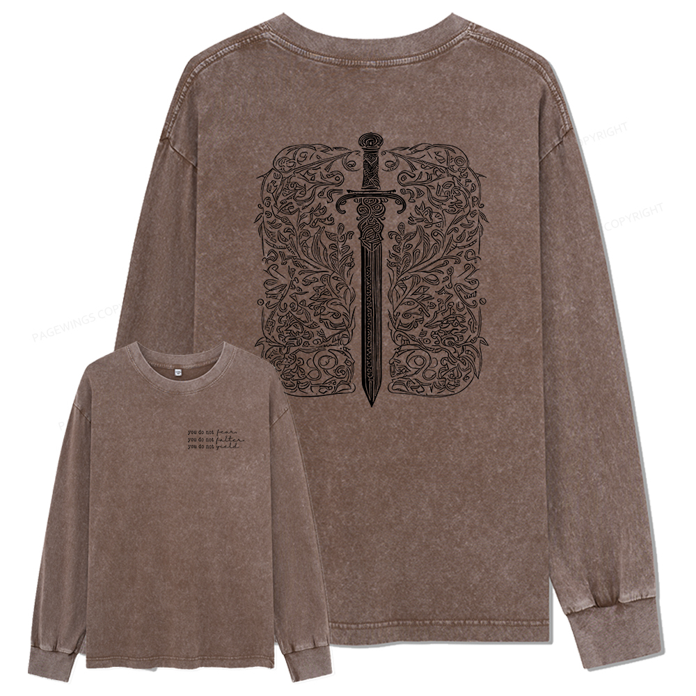pagewings You Do Not Yield Unisex Washed Long Sleeve T-shirt