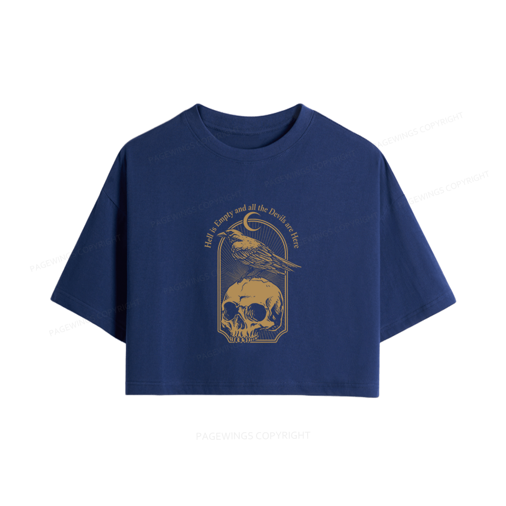Pagewings Hell is Empty and all the Devils are Here Women Crop Tops