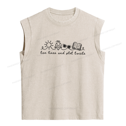Pagewings Summer Reading Women's Washed Tank Top