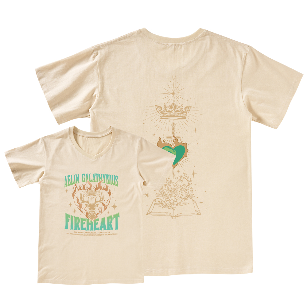 Pagewings Aelin Galathynius Fireheart V-neck T-shirt