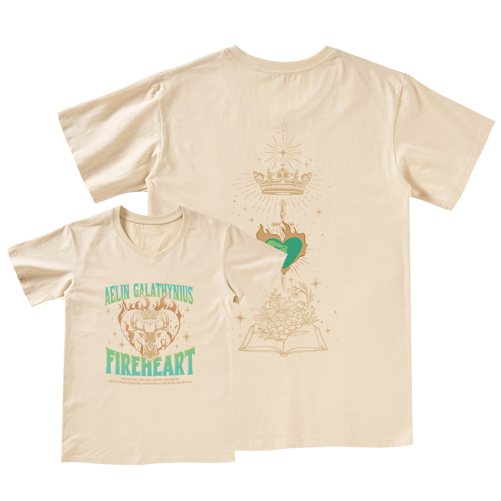 Pagewings Aelin Galathynius Fireheart V-neck T-shirt