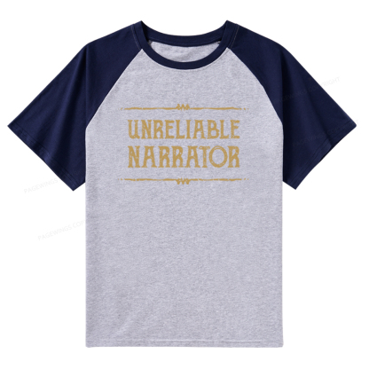Pagewings Unreliable Narrator Raglan T-shirt
