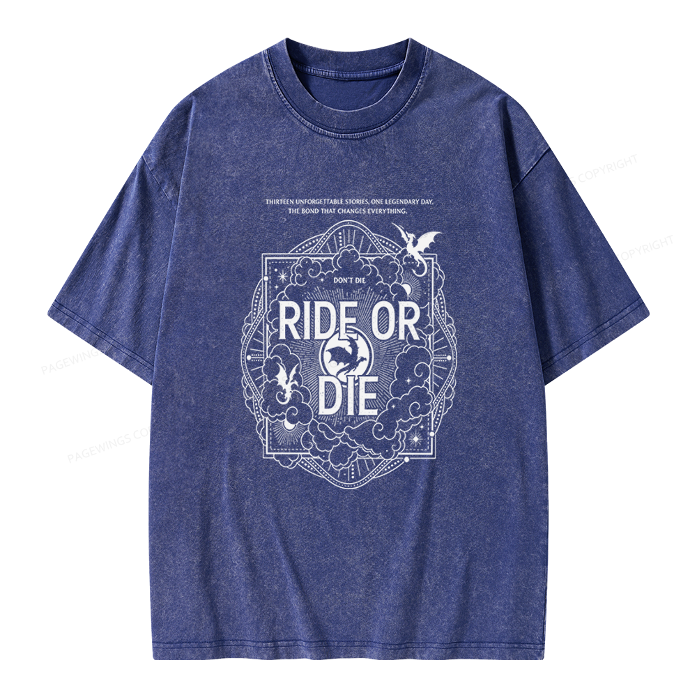 Pagewings Ride or Die Unisex Washed T-shirt