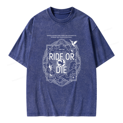 Pagewings Ride or Die Unisex Washed T-shirt