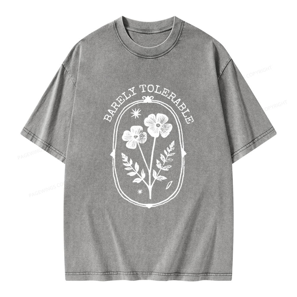 Pagewings Barely Tolerable Unisex Washed T-shirt