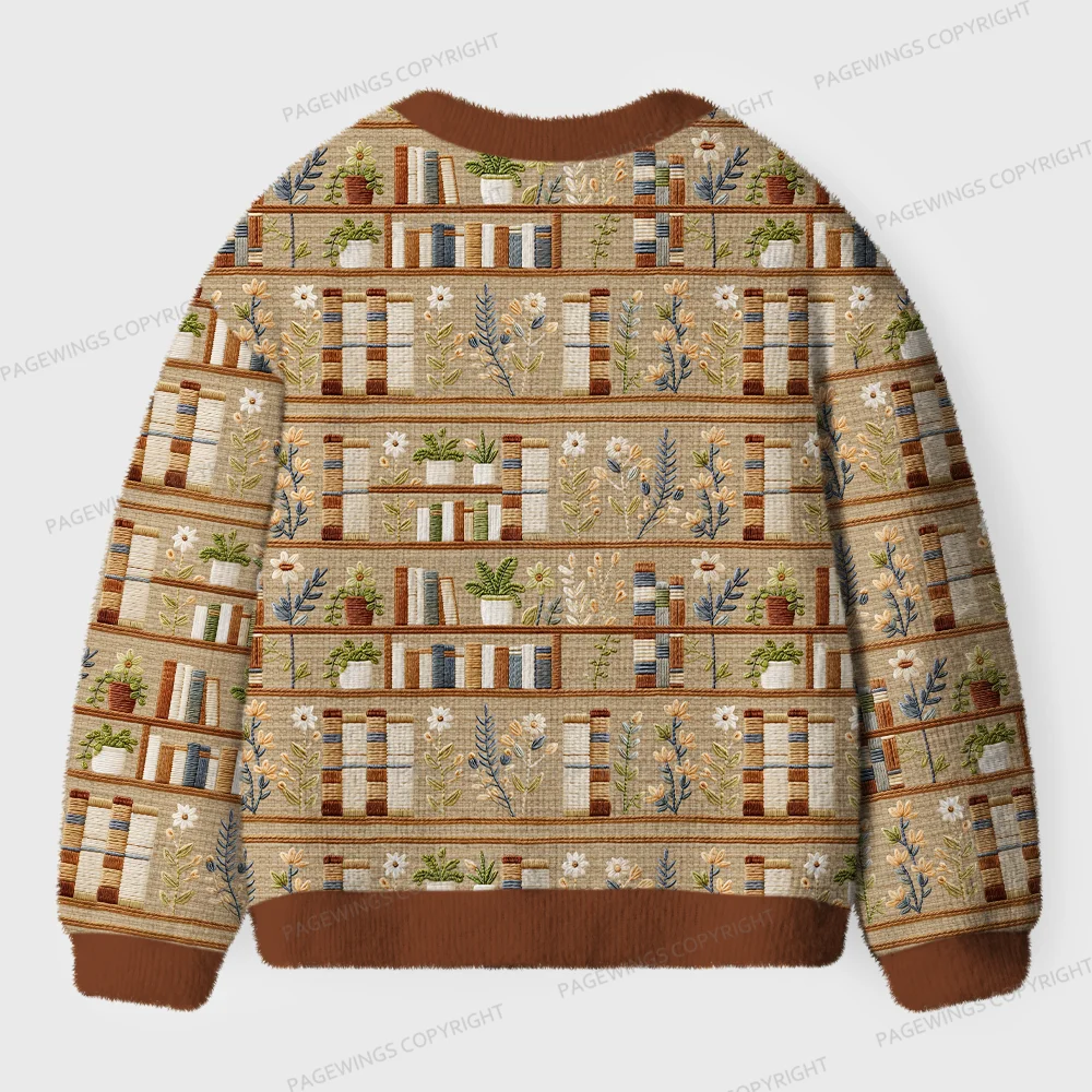 Pagewings Cozy Reading Unisex Ugly Cardigan Sweaters