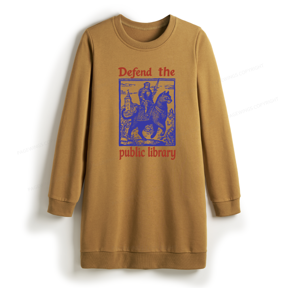Pagewings Defend the Public Library Sweatshirt Dress
