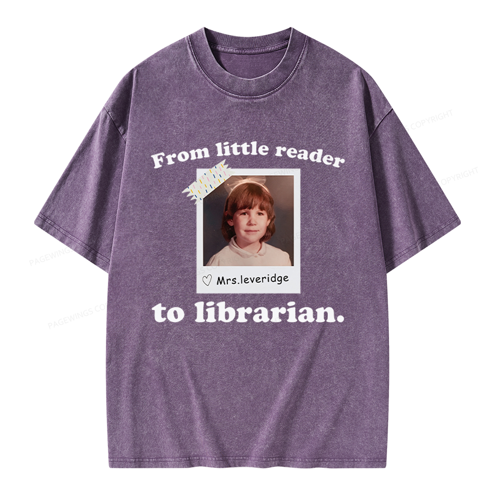 Pagewings Personalized Photo From Little Reader Unisex Washed T-shirt