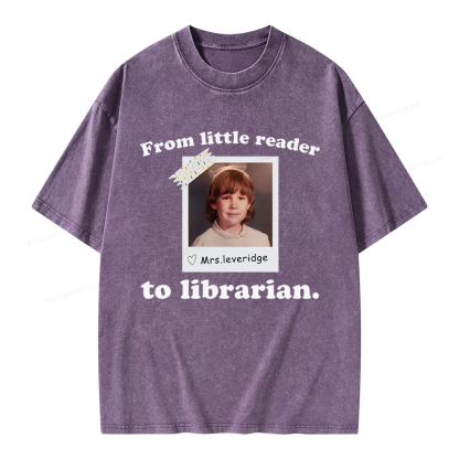 Pagewings Personalized Photo From Little Reader Unisex Washed T-shirt