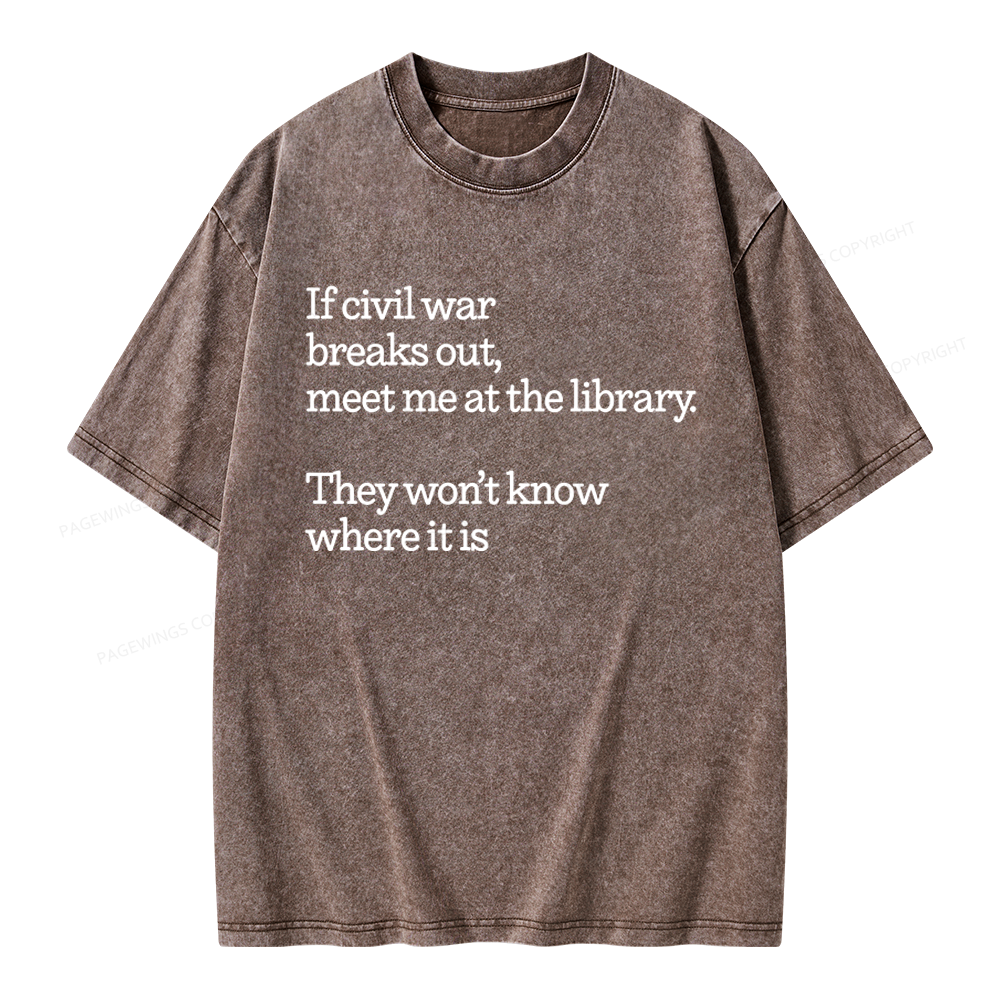 Pagewings Read Banned Books Unisex Washed T-shirt