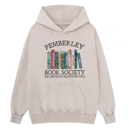 Pagewings Pemberley Book Society Unisex Washed Hoodie