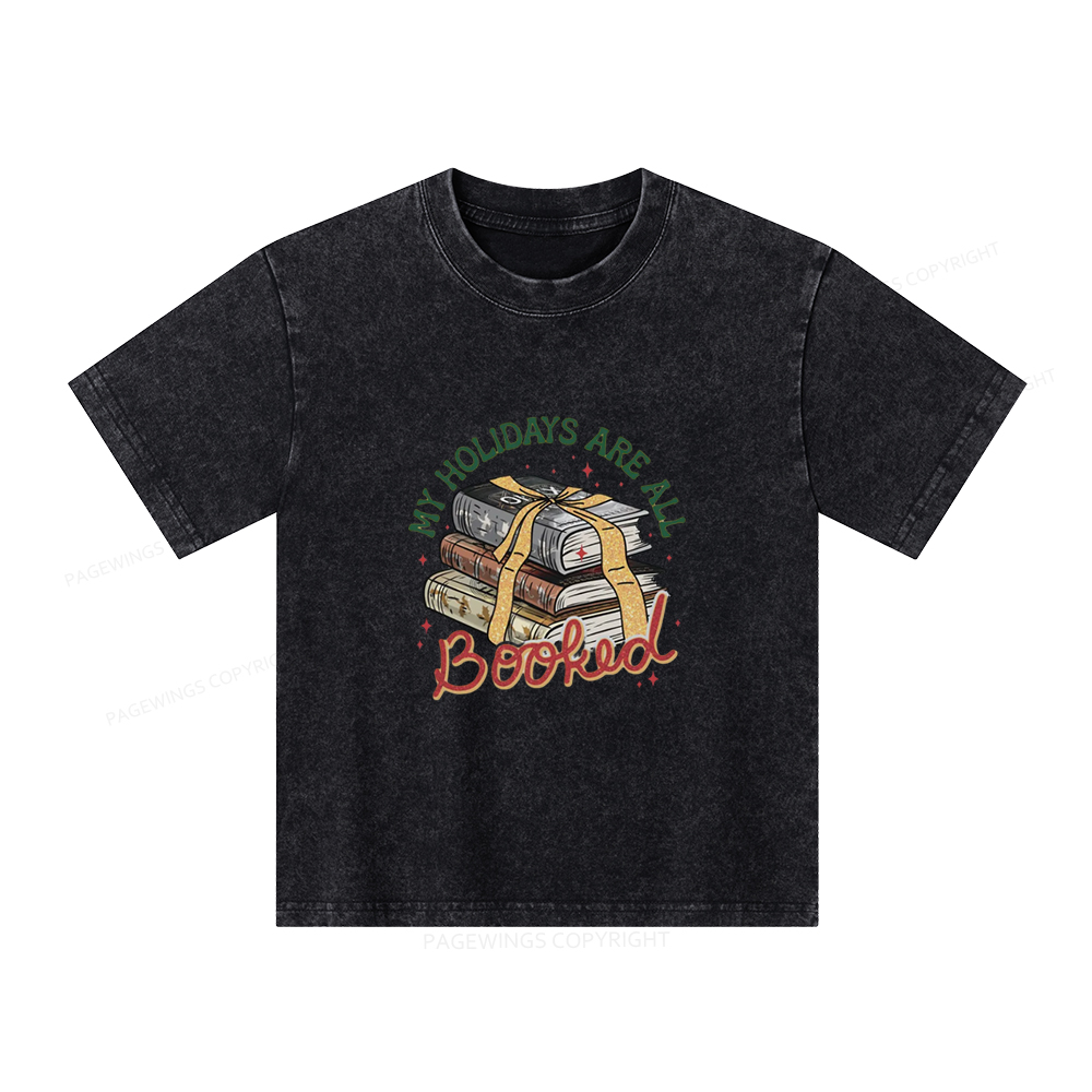 Pagewings My Holidays Are All Booked Unisex Kids Washed T-shirt