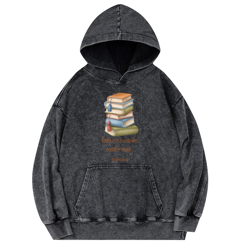 Pagewings Books Are A Uniquely Portable Magic Unisex Washed Hoodie