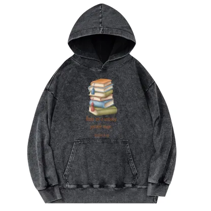 Pagewings Books Are A Uniquely Portable Magic Unisex Washed Hoodie