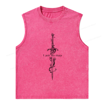 Pagewings I Am No Man Unisex Washed Tank Top
