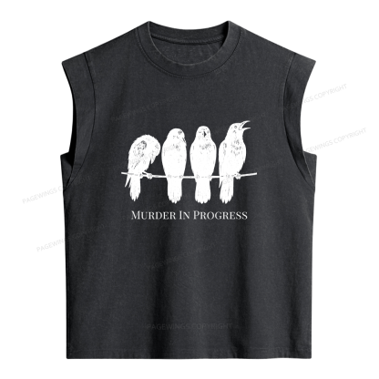 Pagewings Murder In Progress Women's Washed Tank Top