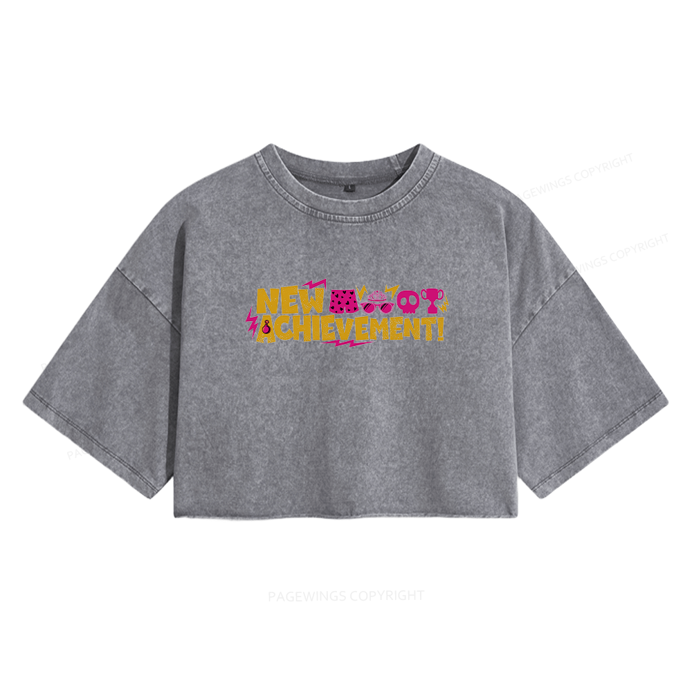 Pagewings Sci Fi Bookish Women's Washed Cropped T-shirt