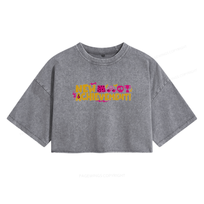 Pagewings Sci Fi Bookish Women's Washed Cropped T-shirt