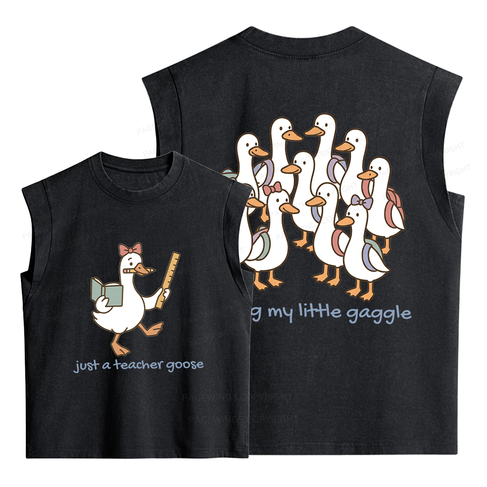 Pagewings Leading My Little Gaggle Women's Washed Tank Top